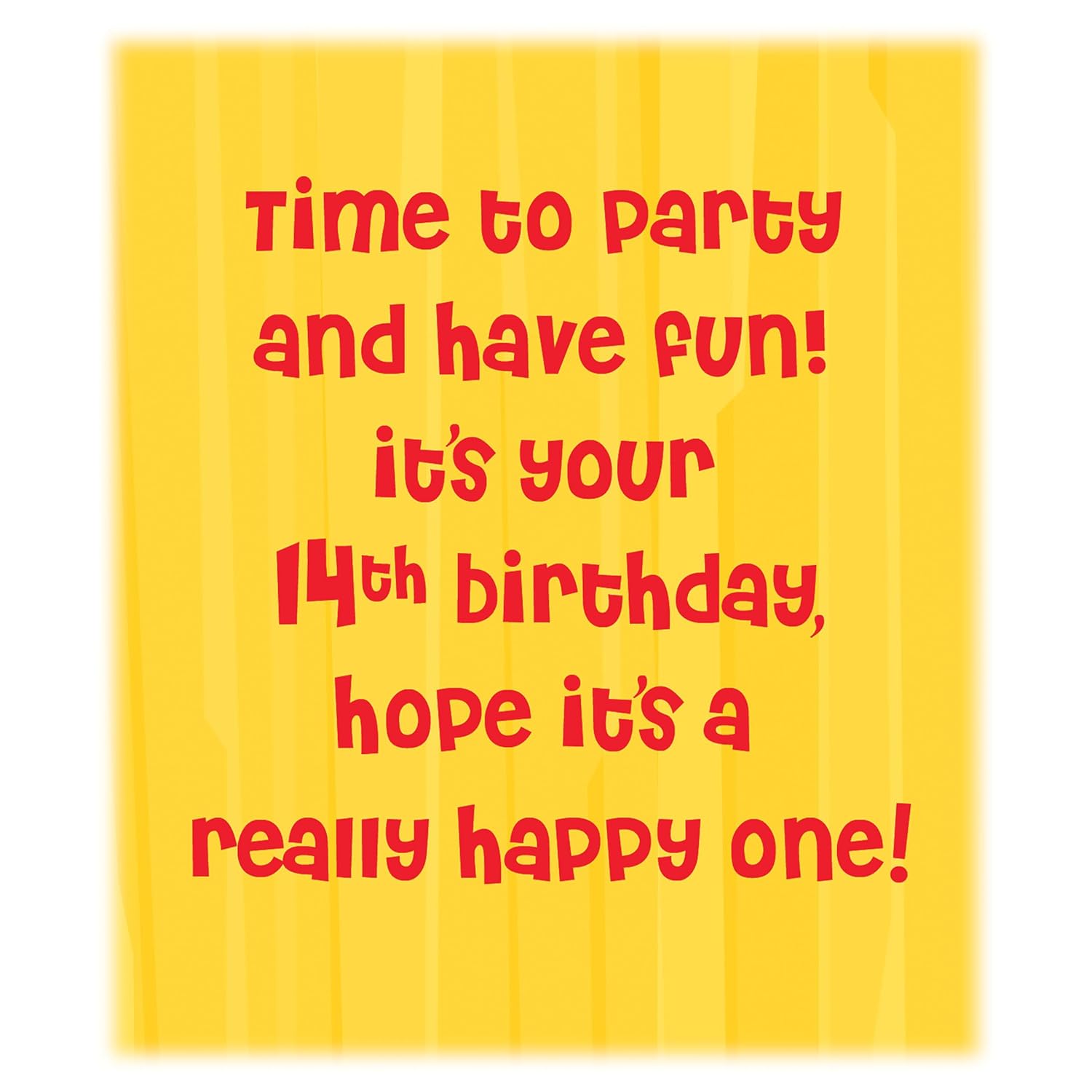 - 14Th Birthday Card - Made In America - Envelope Included - 5" X 7.75" - Packaged In Extra Sturdy Mailer - 89771
