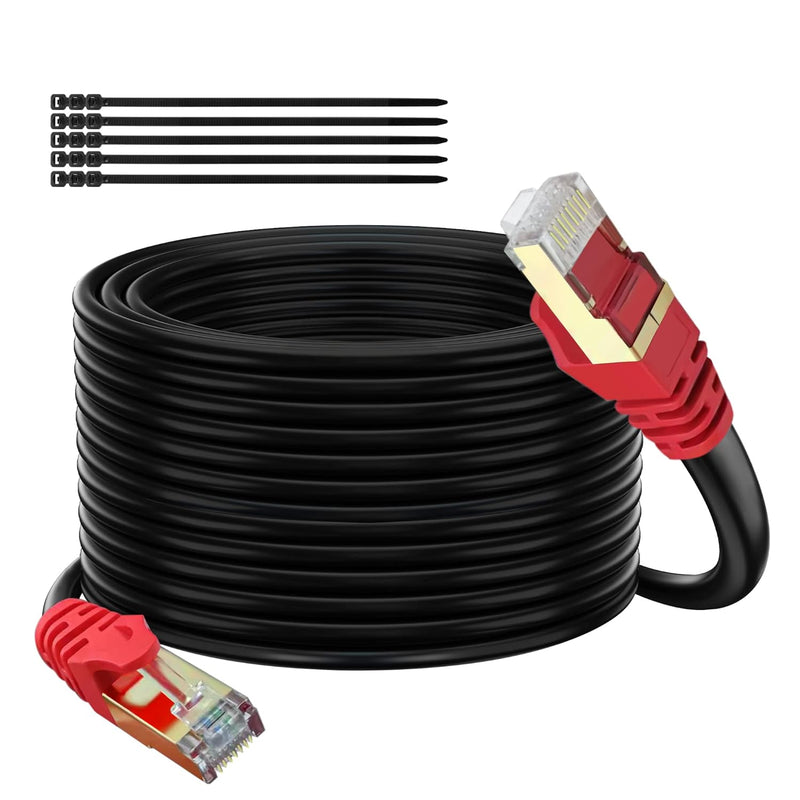 Cat 6E Cat 7 Ethernet Cable 300 Ft Outdoor&Indoor 10Gbps Heavy-Duty Shielded I