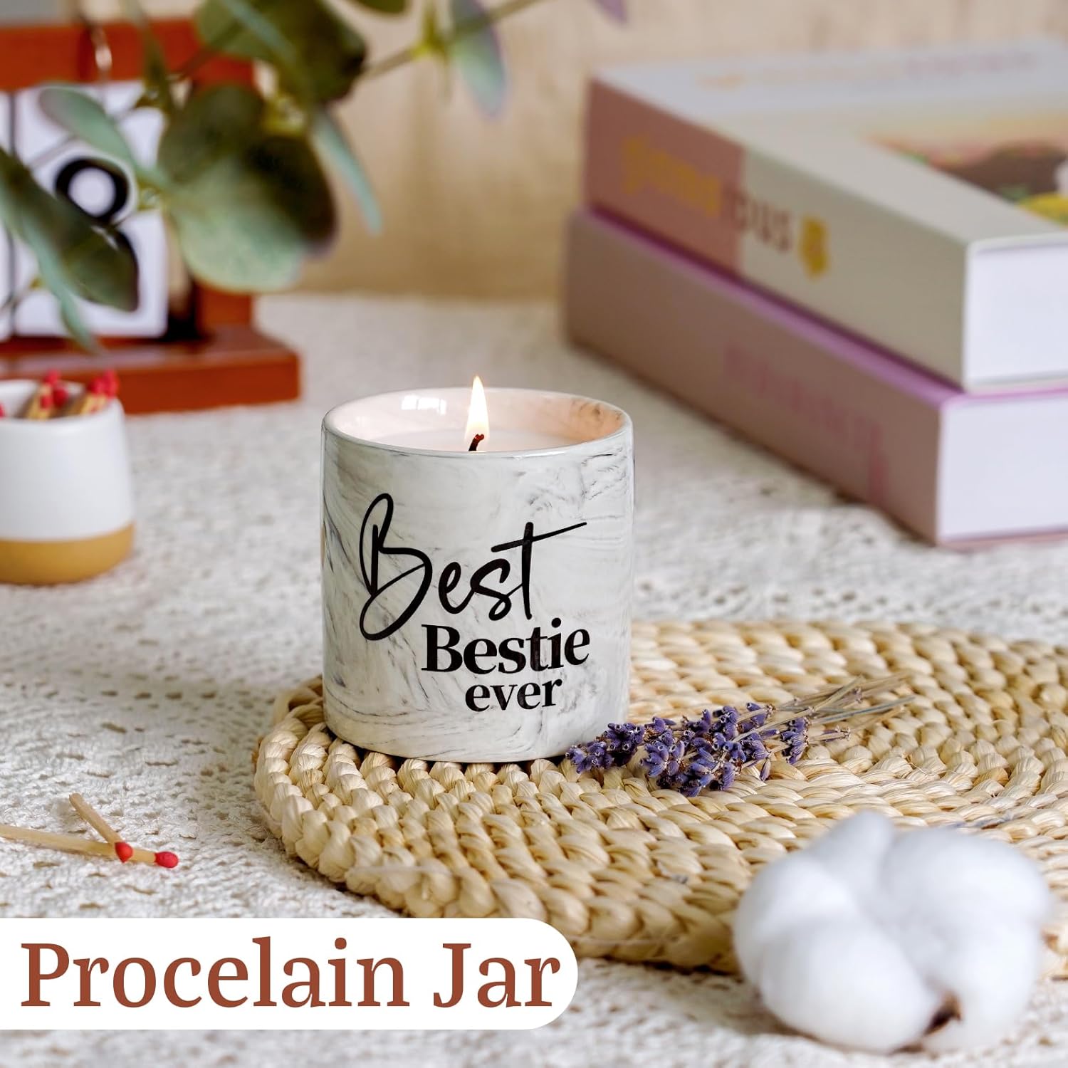 Best Friend Birthday Gifts For Women Bestie Candle - Friendship Gift Ideas For Bff, Work Bestie, Soul Sister, Bestfriend, Bsf Christmas Long Distance Gifts Lavender Candle 6Oz