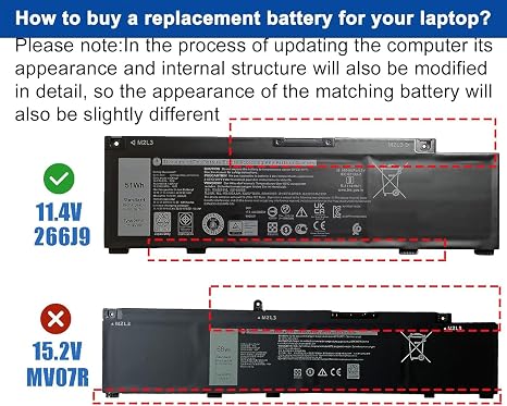 Dell 51Wh 266J9 Replacement Laptop Battery for G3 3590 G5 5500