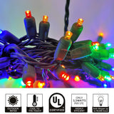 Christmas String Light 50 Multi-Colored 5Mm Led Mini Christmas Light, 120V Ul, Plug In Halloween Light Set 17Ft Green Wi