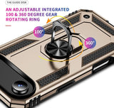 iPhone Air Case with Screen Protector and Built-in Kickstand Gold Full Body Cover