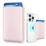 Magnetic MagSafe Leather Wallet for iPhone 15/14/13/12 - RFID, Light Pink