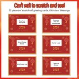 30 Counts Chinese New Year 2026 Scratch Off Fortune Cards 2026 Year Of The Horse Party Favors Supplies Chinese Spring Festival Lunar New Year Gifts Party Decorations(3 Horses)