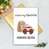 Cute Valentine'S Day Card For Husband Wife Boyfriend Girlfriend Couple Partner, Romantic Coffee Bean Wedding Anniversary Card, Love You Card, Lovely Birthday Card Women Men Couple