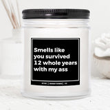 You Nique Designs 12 Year Anniversary Candle For Him And Her 9Oz Candle, 12Th Year Gift Idea For Him, 12 Year Wedding Anniversary For Husband, Wife, Couple, Him, Her (Mahogany Teakwood)