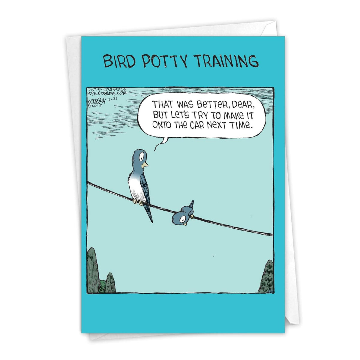 - Happy Mother'S Day Card Funny - Cartoon Humor, Mom Greeting Card With Envelope - Bird Potty Training C3568Mdg