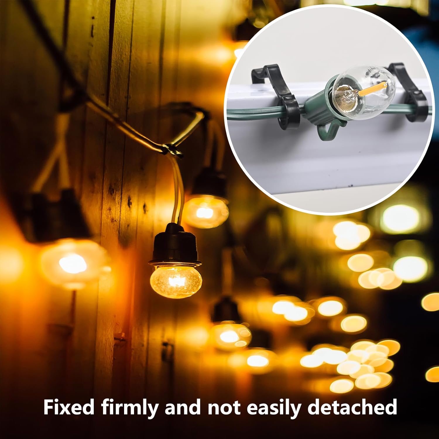 Light Clips For Christmas Decorations, Outdoor Gutter Hooks - Weatherproof Clips For String Lights, Halloween & Holiday Decor (60, Black)