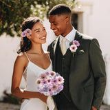 90 Pcs Mini Artificial Silk Flower Heads - Purple Peony, Daisy, Rose Floral Appliques For Spring Summer Crafts | Diy Wreath Accessories For Wedding/Home Decor/Party/Graduation Cap
