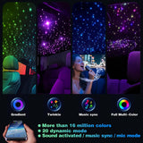 Twinkle Starlight Headliner Light,32W 1000Pcs 13.1Ft Led Star Ceiling Fiber Optic Light Kit App/Remote Control For Car/Home/Party