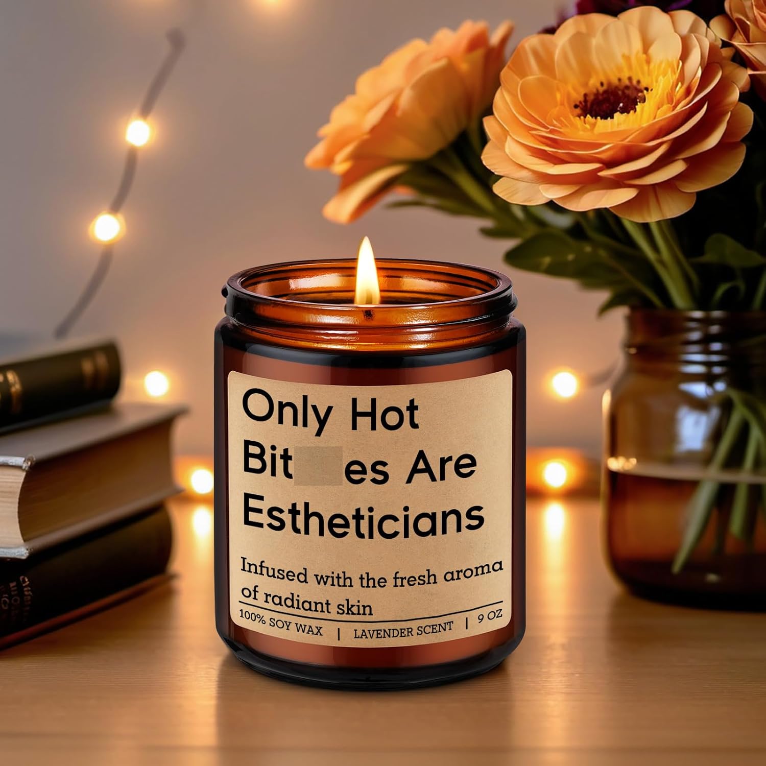 Scented Candle, Esthetician Gifts For Women - Cosmetology Graduation, Valentines Day, Birthday Gifts For Beautician, Skin Therapist, Cosmetologist, Aesthetician - Funny Esthetician Decor