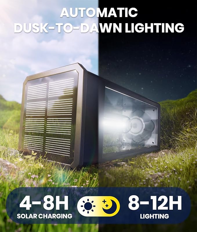 4 Pack Classic Square Solar Pathway Lights Cool White IP65 Waterproof Garden Walkway Lights