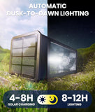 4 Pack Classic Square Solar Pathway Lights Cool White IP65 Waterproof Garden Walkway Lights