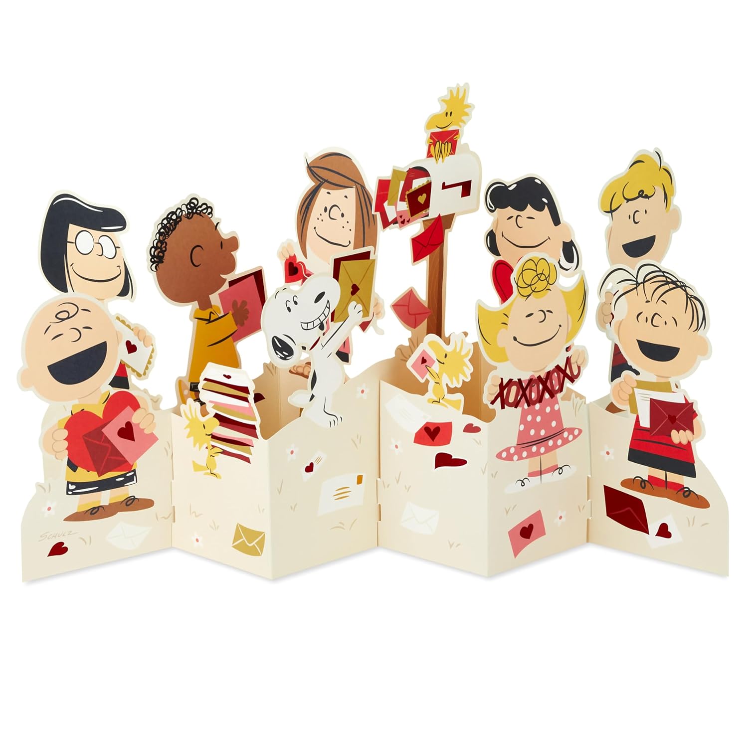 Hallmark Peanuts Big Valentines Day Pop Up Card (Snoopy at Mailbox) for Kids, Teachers, Coworkers