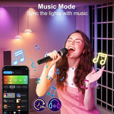 Smart Light Bulbs 4 Pack A19 E26 RGBWW Color Changing WiFi Bluetooth LED Bulbs Music Sync