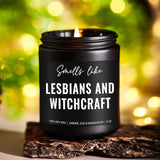 Funny Lesbians & Witchcraft Candle, Lesbian Gifts, Stuff & Decor, Lesbian Christmas, Stocking Stuffers, Lgbtq Wedding Gifts For Lesbian Couple, Girlfriend, Wife, Gay Women, Her, Friend, Mom