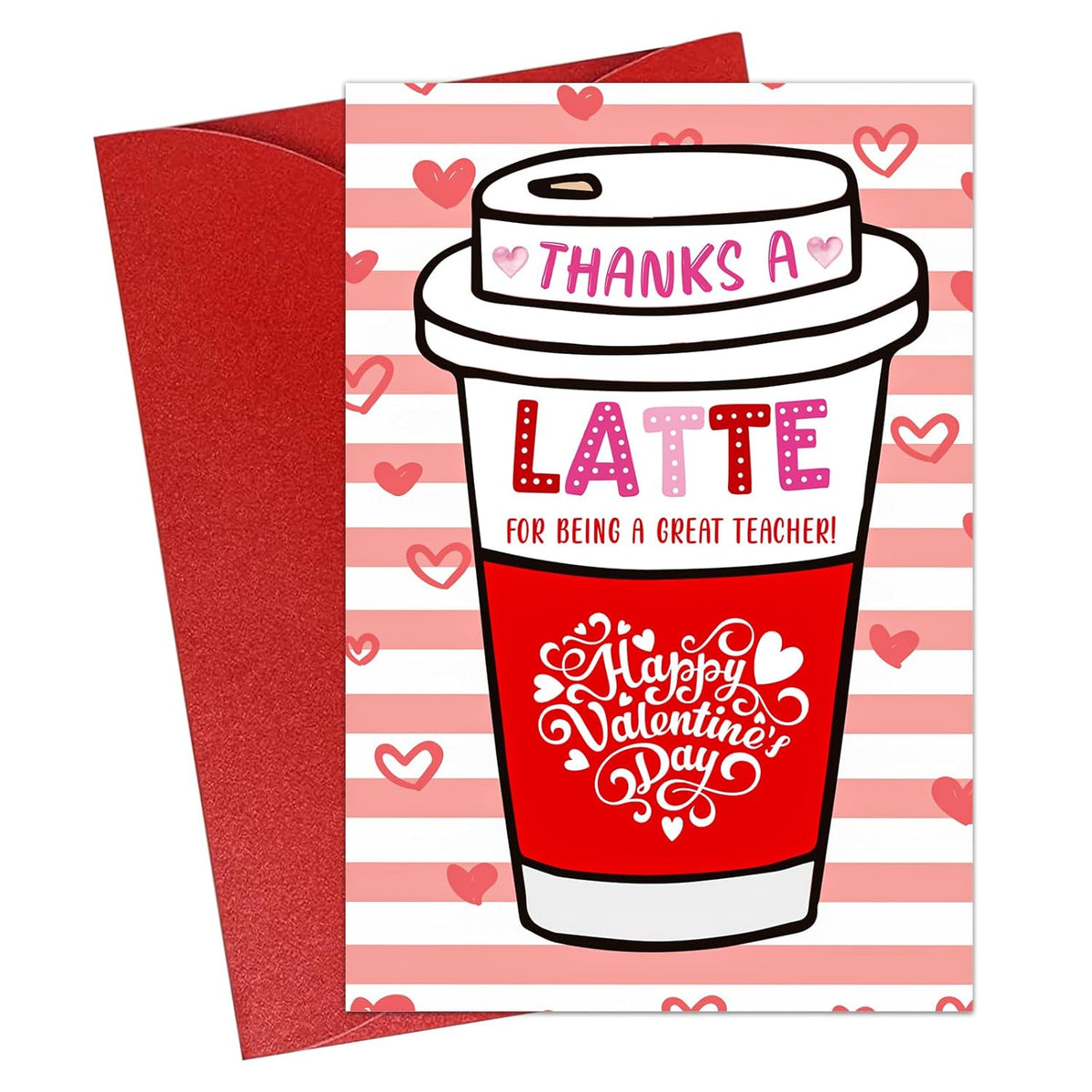 Teacher Valentines Day Cards Happy Valentine'S Day Cards For Teacher Valentine'S Day Coffee Greeting Cards Latte Coffee Gifts Card With Envelopes Valentines Appreciation Gifts For Teachers