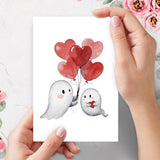 Cute Ghost Love Card For Him Her, Spooky Anniversary Card For Boyfriend Girlfriend, Ghost Valentine’S Day Gift, Halloween Birthday Gift