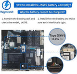 Dell 40Wh JK6Y6 Laptop Battery Replacement for Inspiron Latitude Vostro CF5RH C5KG6
