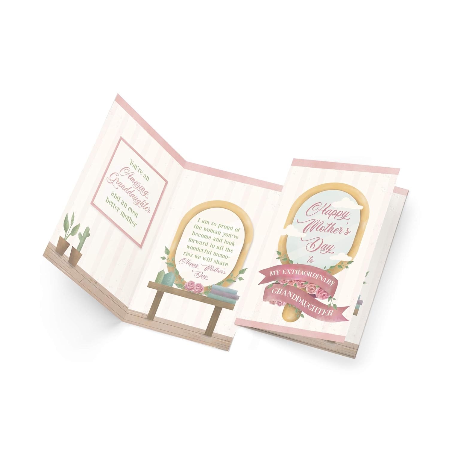 Mother'S Day Card For Granddaughter, Made In America, Eco-Friendly, Thick Card Stock With Premium Envelope 5In X 7.75In, Packaged In Protective Mailer