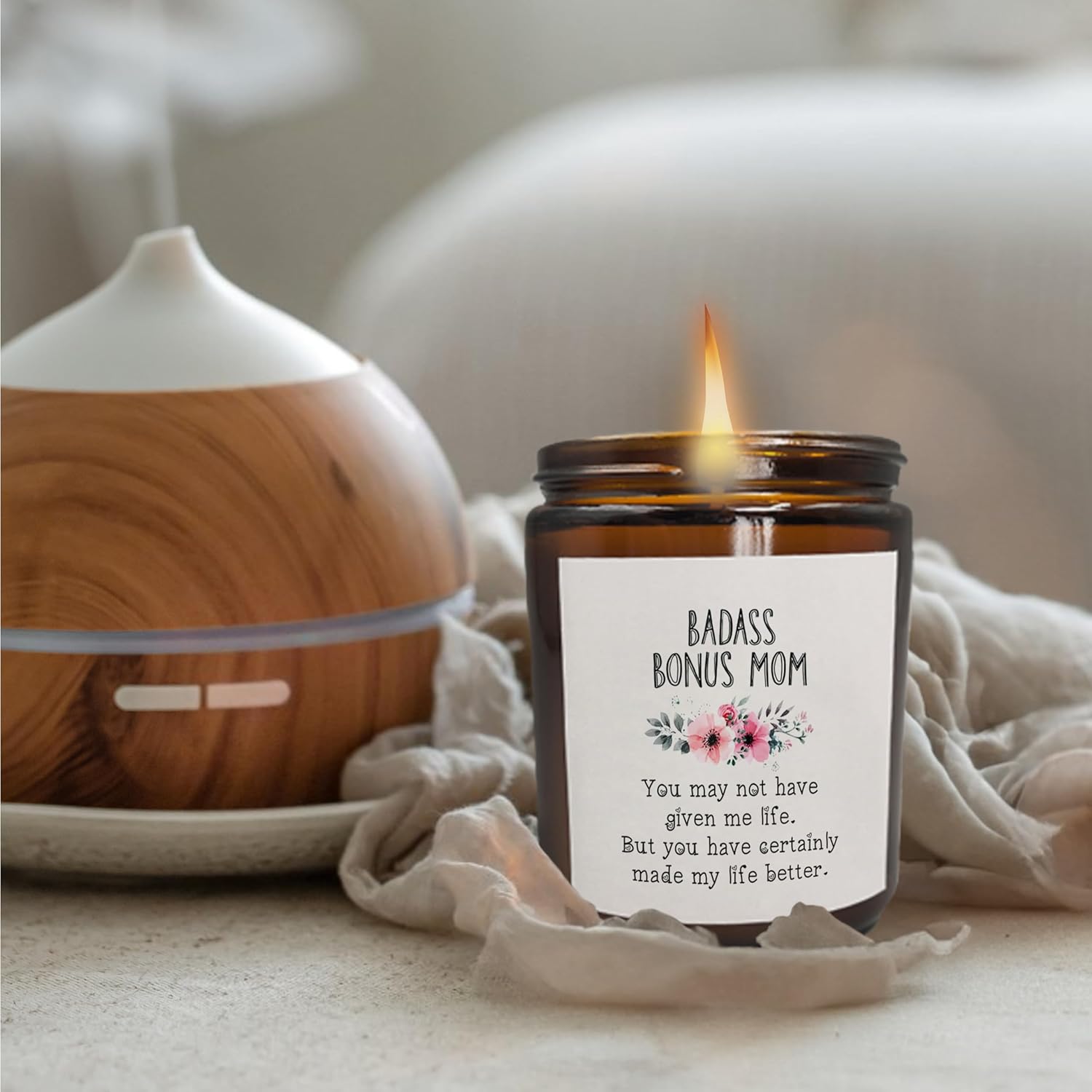 Bonus Mom Candle - Gifts For Mothers Day & Christmas, Scented Candles For Bonus Mom