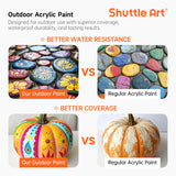 Outdoor Acrylic Paint Set, 12 Colors Waterproof Paint, 8.45Oz/250Ml Large Bottles, Rich Pigmented Bulk Painting Supplies For Artists, Beginners On Rocks, Wood, Wall, Crafts, Garden Statues
