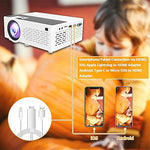 1080P Mini Projector, Portable, HD, Compatible with Smartphone, TV Stick, USB