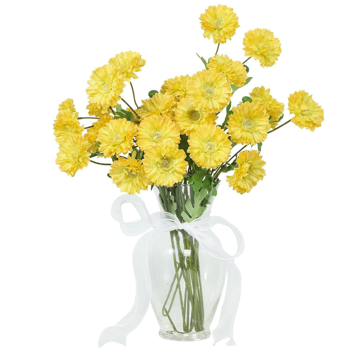 6Pcs Gerber Daisy Artificial Flowers, Realistic Silk Daisy Flowers For Wedding Centerpieces, Home Décor, Table Arrangements And Garden Cemetery Decor(Yellow)