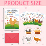 36 Pack Chicken Valentines Day Cards For School Exchange, 6 Cute Chickens Designs Happy Valentine’S Day Cards With Envelopes For Kids Teens, 3.5X5In Mini Size
