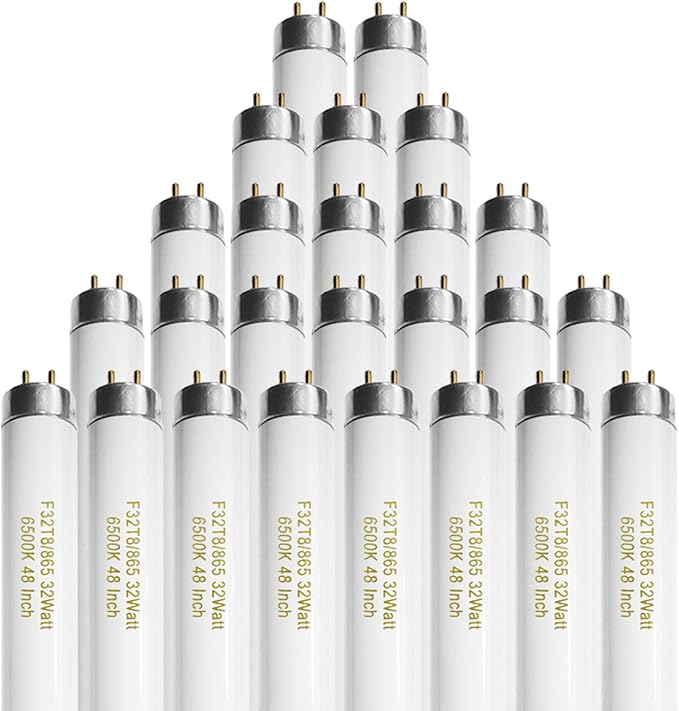 25 Pack 4FT T8 Fluorescent Bulbs F32T8 32W 6500K Daylight G13 Base 2500LM