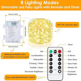 2 Pack 140FT 400 LED Battery Operated Fairy String Lights with Remote & Timer