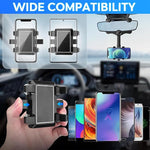 Rear View Mirror Phone Holder, 2024 Rotatable & Retractable, Universal Fit