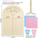 Gender Reveal Voting Board With Stand Gender Guessing Wooden Sign What Will Baby Be Girl Or Boy Display Board With Pink Blue Baby Clothes Stickers For Party Game Decor