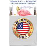 Granddaughter Birthday Card - Large Card Opens To 10" X 7.75" - Made In Usa - Perfect Pink Rose Design - Premium Envelope & Sturdy Mailer 95359