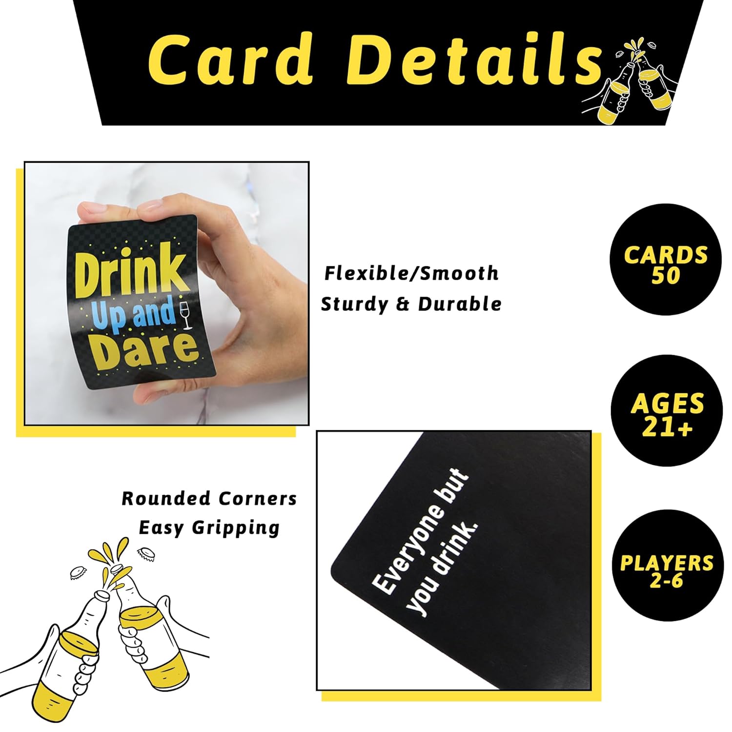 Drinking Games For Adults,Drink Up And Dare,Adults Games For Game Nights, Exciting Card Games For Bachelorette Party Games & 21St Birthday Gift, With 50 Funny Game Cards, Spice Up Your Party