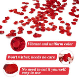 1200Pcs Artificial Flowers Rose Petals - Silk Flower Petals Fake Red Roses For Bridesmaid Gifts Anniversary Party Room Decorations Wedding Decor Bridal Shower Accessories Proposal Engagement Bulk