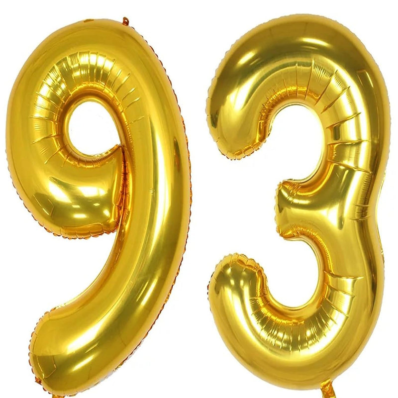 40Inch Gold Foil 93 Helium Jumbo Digital Number Balloons, 93Th Birthda