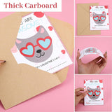 48 Sets Funny Valentines Day Cards For Kids, Cat Valentines Cards Bulk For Kids Classroom School Valentines Exchange Cards With Envelopes & Heart Stickers(3.5X5In)