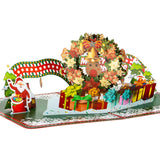 Christmas Wreath Pop Up Card, 3D Handmade Reindeer Santa Tree Greeting Card With Envelopes, Christmas Gifts For Kids Friends Family Teachers Neighbors Coworker Merry Christmas Winter Xmas Gift