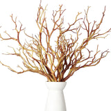 13.8 Inch Small Manzanita Branches Plastic Faux Branches Artificial Antler Shaped Tree Branch Decorative Plant Twigs For Home Wedding Table Centerpiece Festival Decors(Light Brown,10 Pieces)