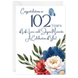 102Nd Birthday Card, 102 Years Old, Milestone Greeting Card
