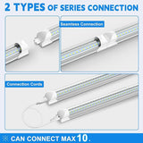 4 Pack 3FT LED Shop Lights 34W 4760LM 6000K V Shaped Linkable T8 Tube Lights for Workshop