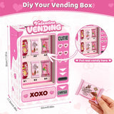 Vending Valentines Day Box And Cards For Kids Classroom School Exchange, Great Valentines Gifts Party Favors For Boys Girls (1 Diy Box, 32 Valentine Cards, 1 Teacher Card)