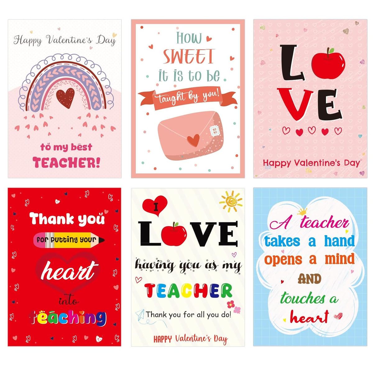 Valentine'S Day Cards For Teachers Happy Valentine Teacher Appreciation Cards Holiday Thank You Notes 12Pcs