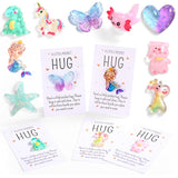 9 Sets Pocket Hug Bulk Valentines Positive Little Resin Animal Token Emotional Gifts With Inspirational Card For Friends Family Coworker Staff Student Teacher Gifts(Gradient Style)