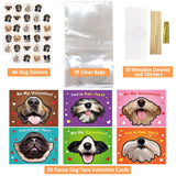 30 Valentines Day Dog Cards Kids Fun Puppy Face Cards With Envelopes Cute Animals Valentine Photo Booth Props Design For Kids Classroom Exchange Gifts Party Favors