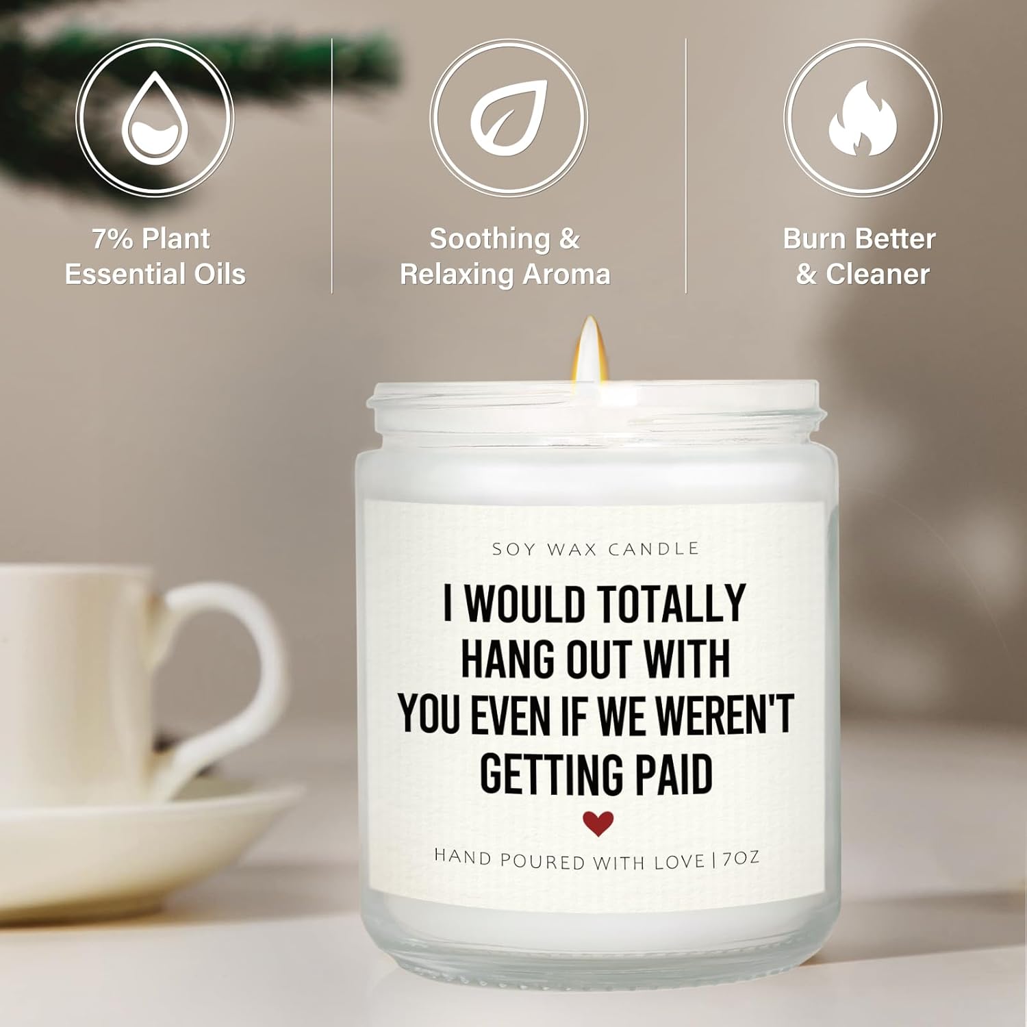 Craftique Coworker Gifts for Women, Men- Hang Out with You Candle- Funny Birthday Gifts for Coworker Female Male, Office Gift for Coworkers/Work Bestie/Friend, Soy Wax, Lavender