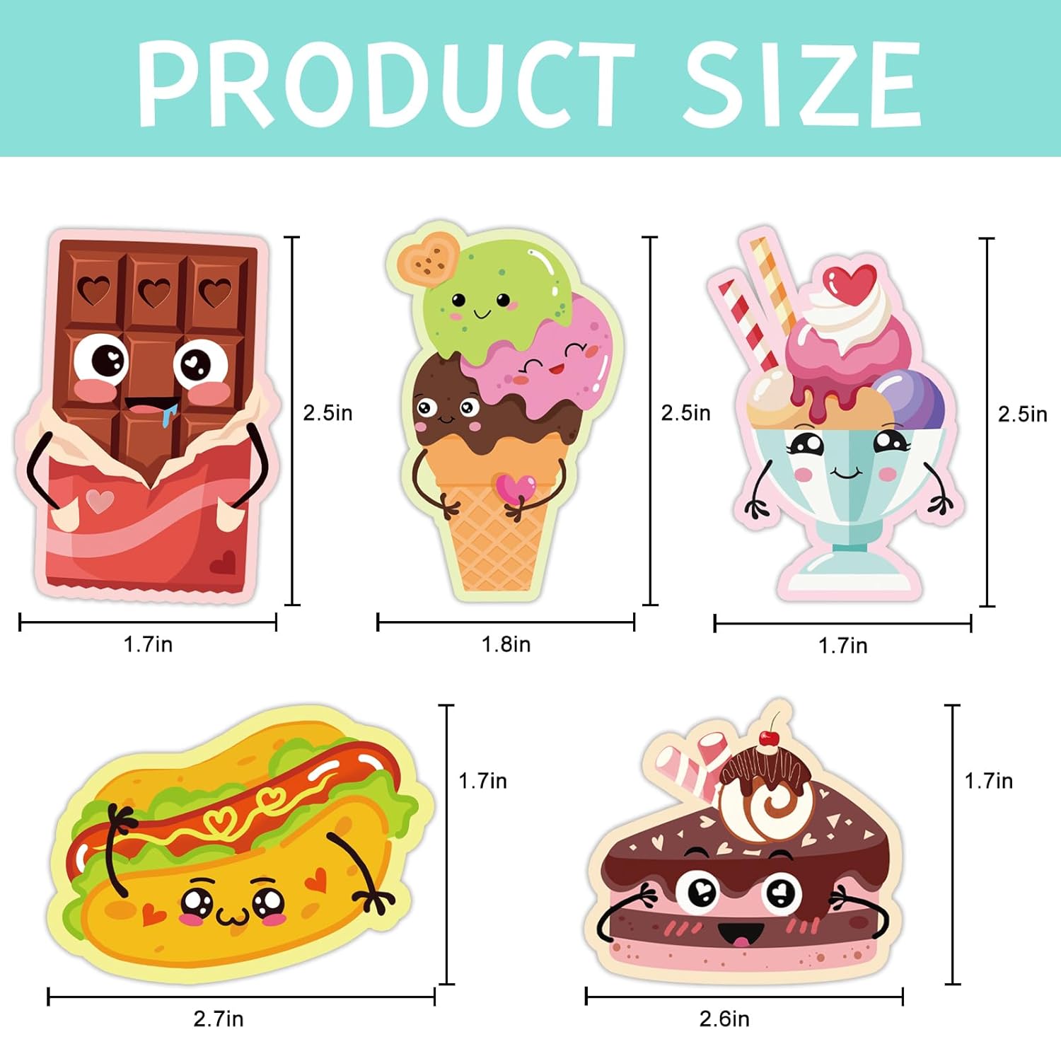 36 Pack Valentines Day Cards For Kids, 12 Assorted Food-Themed Die-Cut Designs With Envelopes & Stickers For Classroom Exchange, School Party, Non-Candy Valentine Handouts