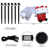 7 Ft Christmas Inflatables Polar Bear With Santa Hat, Christmas Bear Blow Up Outdoor Decorations For Lawn Garden Yard Xm