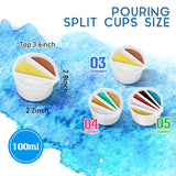 7 Pcs Paint Pouring Supplies Multi Channel Split Cups For Paint Pouring Acrylic Flower Open Tool Supplies For Fluid Art Diy Making Resin Acrylic Drawing Accessories, White